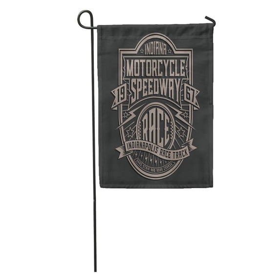 SIDONKU Vintage Motorcycle Racing Tee Graphics Label Biker Custom Badge Motor Garden Flag Decorative Flag House Banner 28x40 inch