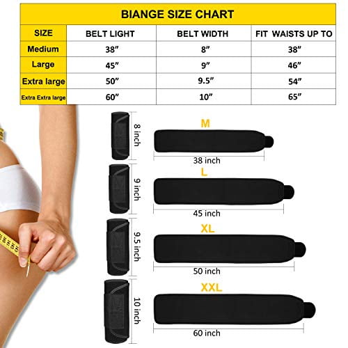 Biange Waist Trainer for Women Men Sweat Belt Waist Trimmer Belly Band Stomach Wraps with Mesh Bag Walmart