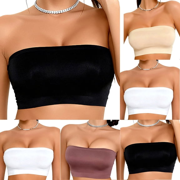 Hilenly Strapless Bras for Women Seamless Wireless Push Up Bra Supportive Bandeau Bra