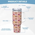 thumbnail image 5 of Sikiie colorful Butterfly Daisy Insulated Stainless Water Bottle Lid Travel Mug Cup Insulated Tumblers Cup 40oz Ice Bully With Handle, 5 of 8