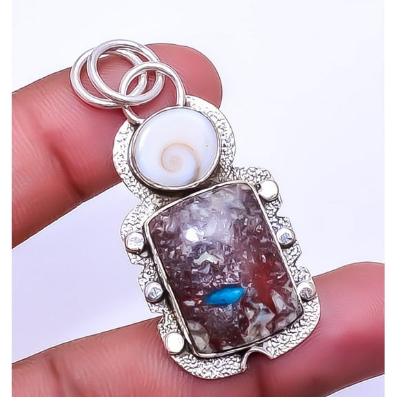 White Buffalo Turquoise - Nevada 925 Sterling Silver Pendant 2.03" P_9249_85_27