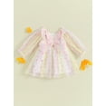thumbnail image 4 of Girl Tutu Tulle Dress Toddler Butterfly Pattern Heart Print Long Sleeve Square Neck Mini Dress Little Girl Party Dress, 4 of 9