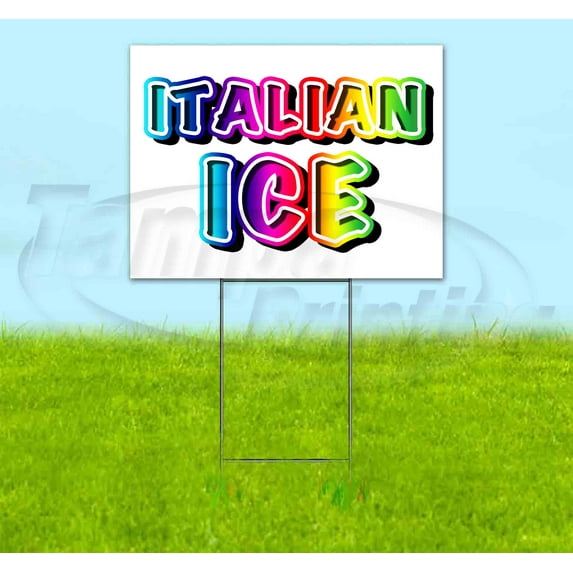 Rainbow V2 Italian Ice (18" X 24") Yard Sign, Includes Metal Step Stake