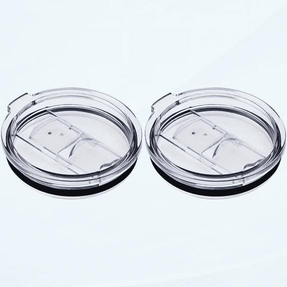 Splash Resistant Tumbler Lids 20 oz 2 Pack,Tumbler Lids Spillproof 20 oz For Ye-ti Rambler, Old Style RTIC, Ozark Trails and more Cooler Cup (Transparent Slide, 20 OZ 2 Pack)