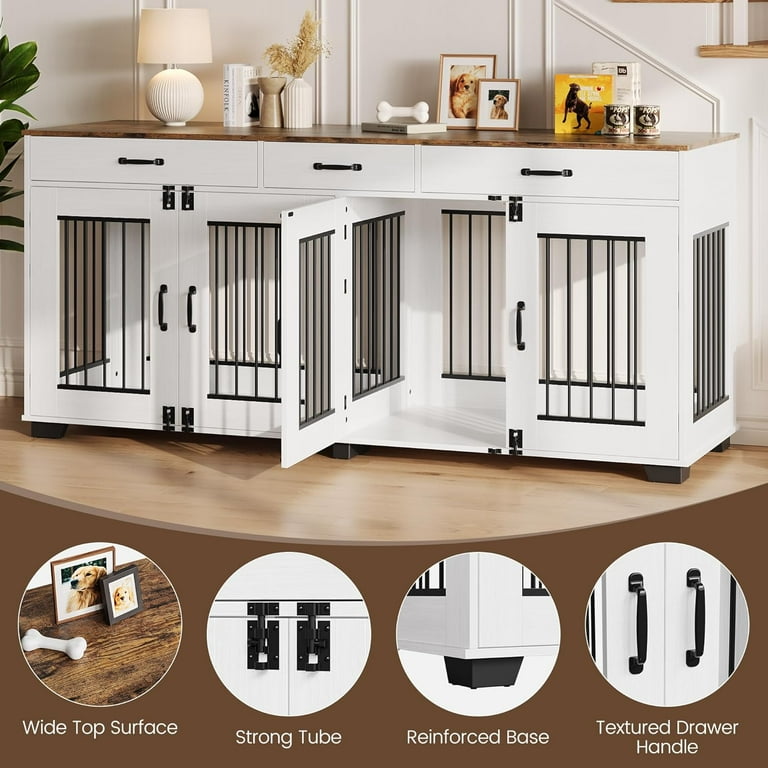 家具 w.corgi2pt.poodle7 maocao hoom Dog Crate Furniture with 2-Combined Room, XL