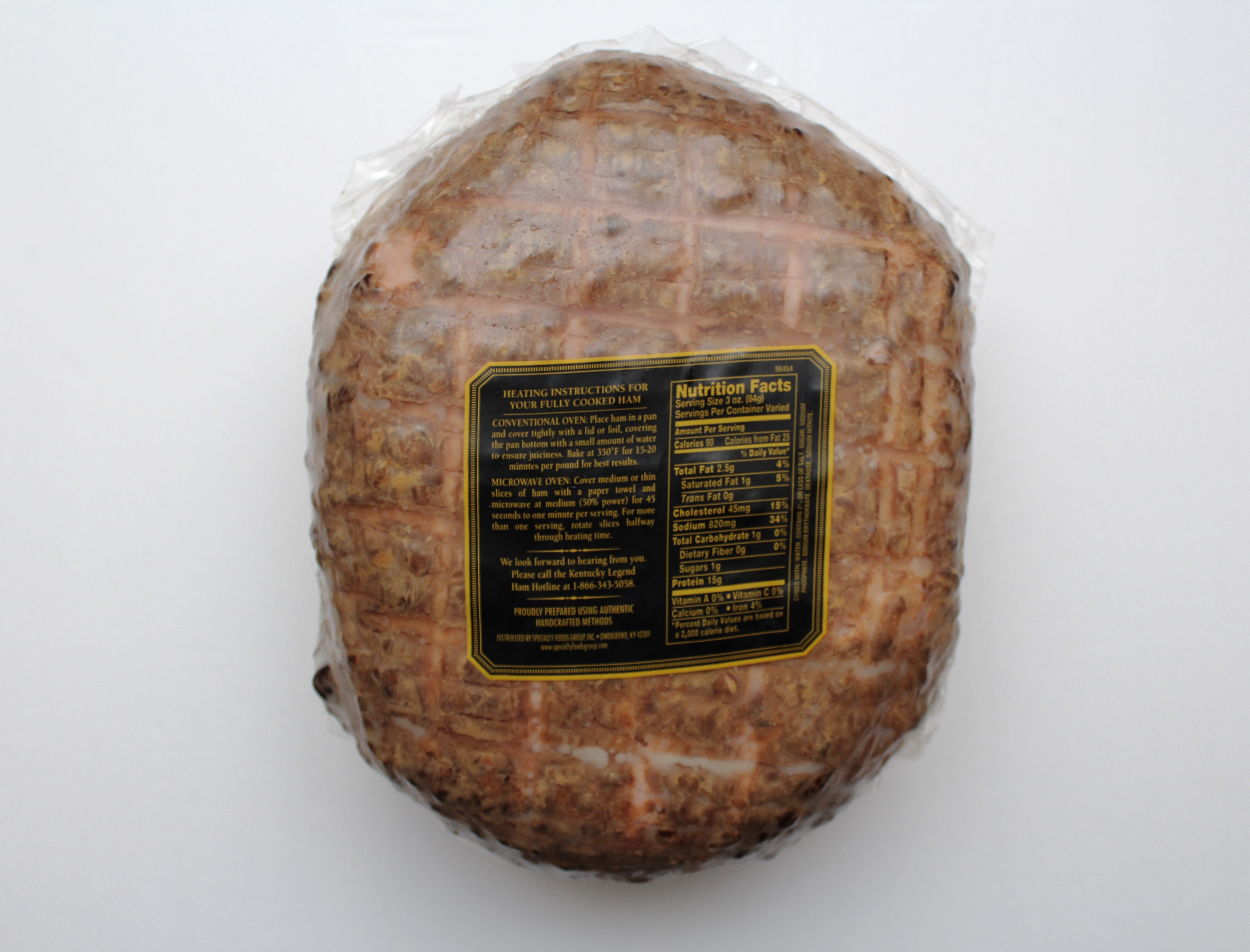 Kentucky Legend Whole Natural Juice Smoked Ham, Gluten-Free, 3 oz Serving Size, Packaged in Plastic - image 5 of 6