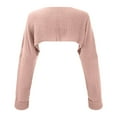 thumbnail image 4 of DuoJiaJ Women Long Sleeve Open Front Ribbed Knit Crop Cardigan Solid Loose Drop Shoulder Bolero Crop Sweater Top Plus Size Cardigan For Women Pink, 4 of 4