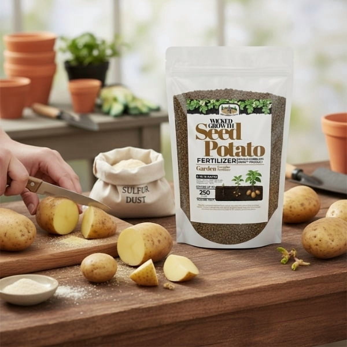 Old Cobblers Farm™ Wicked Growth Seed Potato Fertilizer-Strengthens Roots, Boosts Yields, and Supports Healthy Potato Growth with Eco-Friendly, Slow-Release Nutrients. (5/10/15/20 lbs) (20lbs)