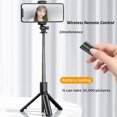 thumbnail image 2 of Graflsoa 360° Rotatable Aluminum Alloy Selfie Stick with Tripod Stand and Bluetooth Remote Control, Foldable Design, Black, 18.5cm Length, 112g Weight, Includes Manual, 2 of 6