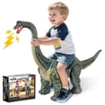thumbnail image 1 of Paseo de dinosaurios en un coche de juguete Twinkoo, braquiosaurio realista para niños, 1 of 9