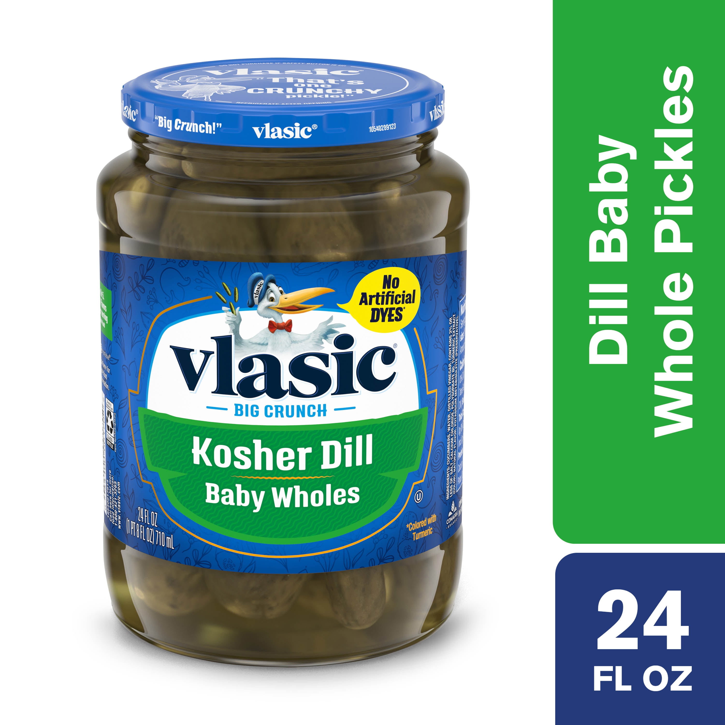 Vlasic Kosher Dill Pickles, Dill Baby Whole Pickles, 24 Oz Jar