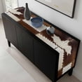 thumbnail image 6 of Cow Cowhide Table Runner 13x70 Inch Abstract Brown Seam Leather Table Runner Non-Slip Dresser Scarves for Holiday Decorations, Party, Dinner and Gatherings, 1 Pack, 6 of 8