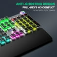 thumbnail image 4 of AULA F2088 Retro Mechanical Keyboard with Removable Wrist Rest Media Knob RGB Rainbow Backlit 104 Keys Round Punk Keycaps USB Wired Computer Keyboards for Mac Windows PC Gamer (Black + Black Switch ), 4 of 10