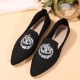 thumbnail image 7 of Women's Fashion Halloween Ballet Flats Pointed Toe Embroidery Knit Loafers Breathable Casual Dressy Shoes, 7 of 7
