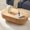 43.7" Oval Natural Wood, variant on Oval Oblong Coffee Table for Living Room,Handcraft Rustic Corner Coffee Table Nature Wood with Relief Sturdy Pedestal for Apartmen,Side Table Centre Table,Nature Wood Color