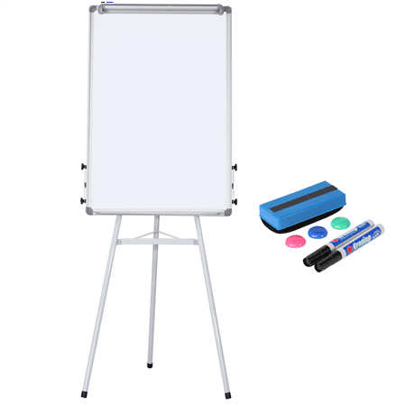 Portable Dry Erase Easel Magnetic White Board Dry Erase Board Tripod Whiteboard Flipchart Easel Height Adjustable for Office/Home/School Use with 1 Eraser,3 Magnets(36x24