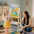 thumbnail image 4 of LINLUX Double-Sided Art Easel for Kids, 3 in 1 Wooden Kids Easel w/Paper Roller & Art Supplies, Grey, 4 of 11