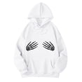 thumbnail image 2 of Funny Halloween Skeleton Hoodies for Women Casual Oversized Hooded Sweatshirt with Pockets Pullover Tops, 2 of 4