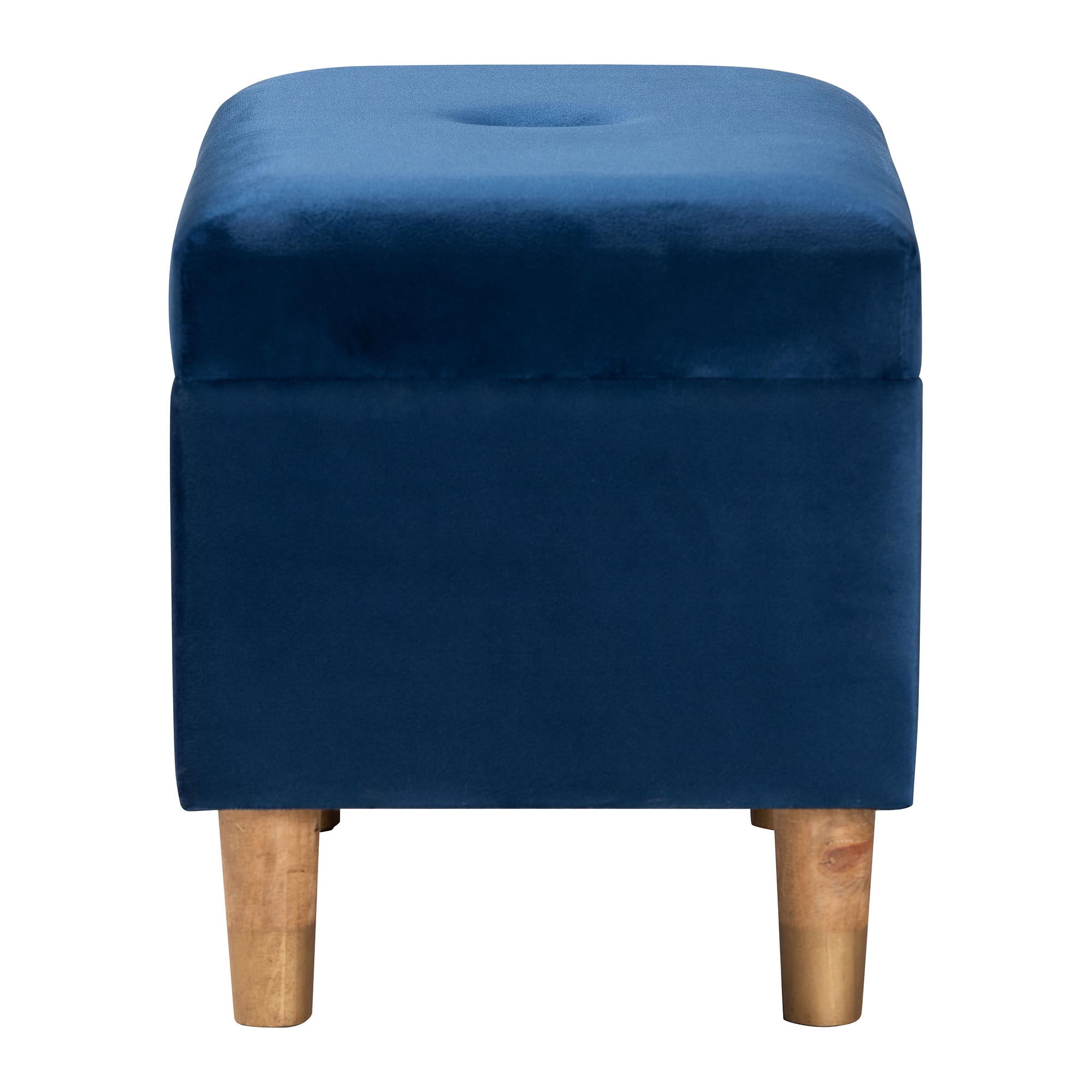 Baxton Studio Elias Modern Ottoman, Navy Blue