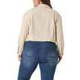 thumbnail image 4 of GRACE & GRANDEUR Women's Plus Size Lightweight Cropped Shacket Button Down Corduroy Shacket Jackets 4X Apricot, 4 of 7