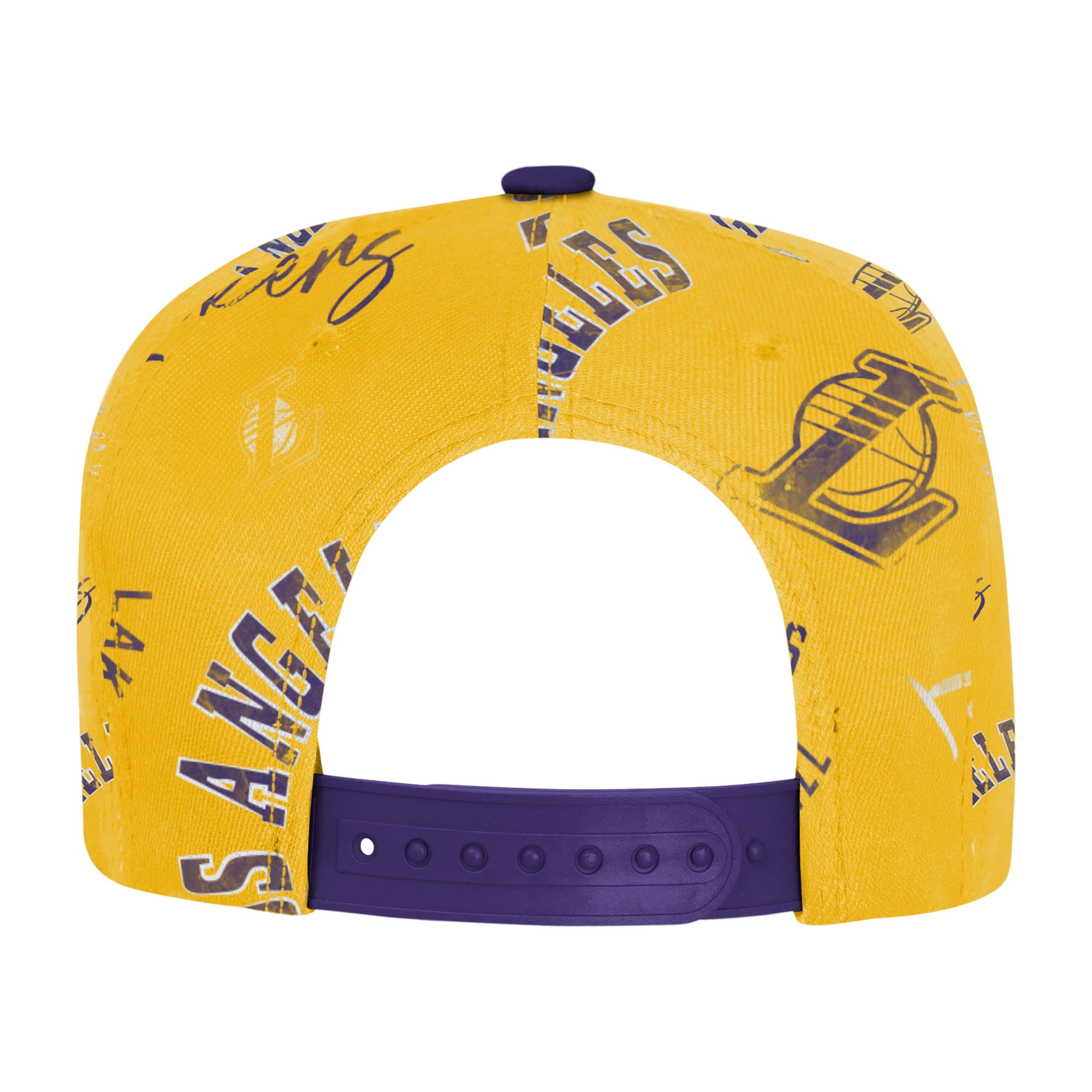 Youth Outerstuff  Gold Los Angeles Lakers Street Hooper Allover Print Snapback Hat