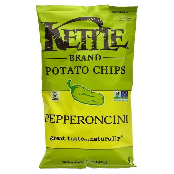 Kettle Foods, Potato Chips, Pepperoncini, 5 oz (142 g)
