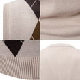 thumbnail image 3 of Men's Argyle Sweater Vest - V Neck Sleeveless Casual Slim Fit Pullover Knitwear Waistcoat, 3 of 7