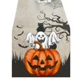 thumbnail image 3 of Retro Halloween Table Runner 13x72 Inch Gothic Skull & Roses cat Design, Soft Durable Washable Table cloth for Kitchen Dining Decor, 3 of 8