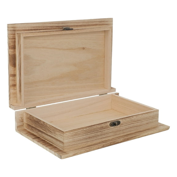 SEWCHICS Keepsake Box Book Shaped Multi Color Wood Storage Box for Lock Design and Home Decor 1Pack