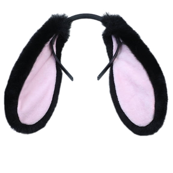 DESIGNICE 2026 New Headbands for Women,Vibrant and Realistic Colors Bunny Ears,Playful and Drooping Ears Girls Hair Accessories for Extra Cutie Points,Black