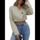 thumbnail image 2 of Blazer Corto Informal de Mujer con un Botón para Reuniones Diarias y Navidad. Albaricoque XL, 2 of 10