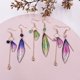 thumbnail image 3 of Pendientes de mariposa, pendientes de simulación de alas de cigarra de moda fresca, pendientes de novia con borlas largas, 3 of 6