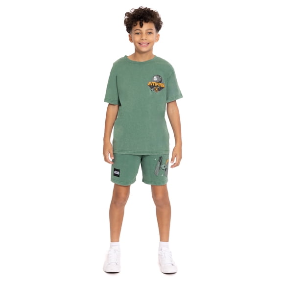 Star Wars Boys Short Sleeve Graphic Tee and Shorts Set, 2-Piece, Sizes 4-16