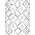 thumbnail image 2 of nuLOOM OZSG18A Soft and Plush Moroccan Trellis Lola Square Rug, 8, White, 2 of 4