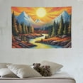 thumbnail image 3 of ONETECH  Sun Mountain Tapestry Trippy Forest Tree Tapestry Vintage Aesthetic Plant Tapestry Magic River Wall Tapestry Nature Landscape Tapestry Wall Hanging for Bedroom, 3 of 7