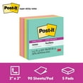 thumbnail image 1 of Post-it® Super Sticky Notes, Miami Collection, 90 Sheets/Pad, 5 Pads/Pack, 1 of 8