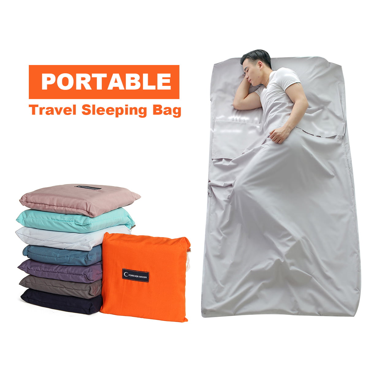 ASOOX Sleeping Bag Liner Premium Comfortable Camping Sheet Sleeping Bag Sack Travel Sack Lightweight Compact Travel Sheets for Hotel Travel Backpacking Hiking with Storage Bag