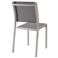 thumbnail image 4 of Afuera Living Modern Aluminum Patio Dining Side Chair in Silver, 4 of 4