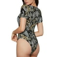 thumbnail image 4 of Uemuo Rose Flowers Pattern Women's One Piece Short Sleeve Swimsuit Rash Guard Surfing Modest Quick-drying Swimsuit Beach Essentials-Large, 4 of 9