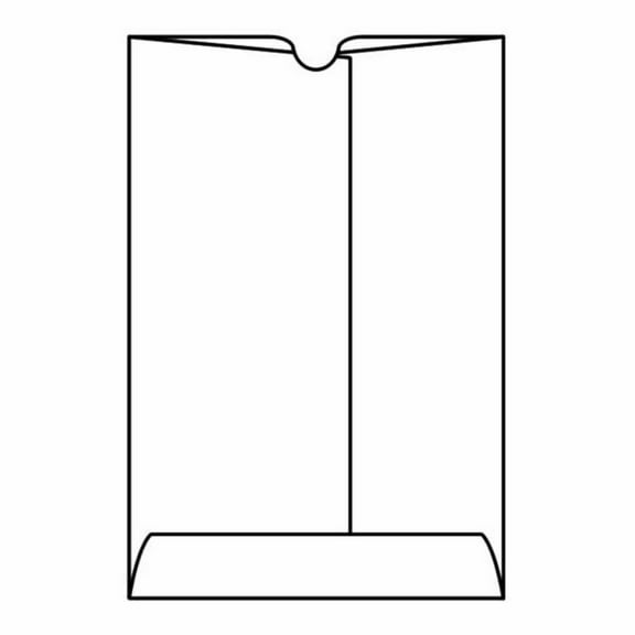 Open End Thumb Cut Envelopes, 6" x 9", 28#, White, Center Seam (Box of 500)