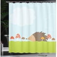 thumbnail image 4 of Ambesonne Hedgehog Shower Curtain, Mushroom Field Animal, 69"Wx84"L, Green Brown Pale Blue, 4 of 5