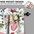 thumbnail image 5 of Abstract Line Flower Powder 3-Piece Kitchen Curtains Set Kitchen Curtains Sets with Valance for Windows Rod Pocket Machine Washable Kitchen Decor Decorations (54"x18"+2x27.5"x24"), 5 of 6