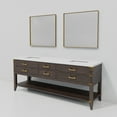 thumbnail image 5 of Norwalk 84 in W Brown Oak Double Bath Vanity, White Quartz Top, and 36 in Mirrors, 5 of 9