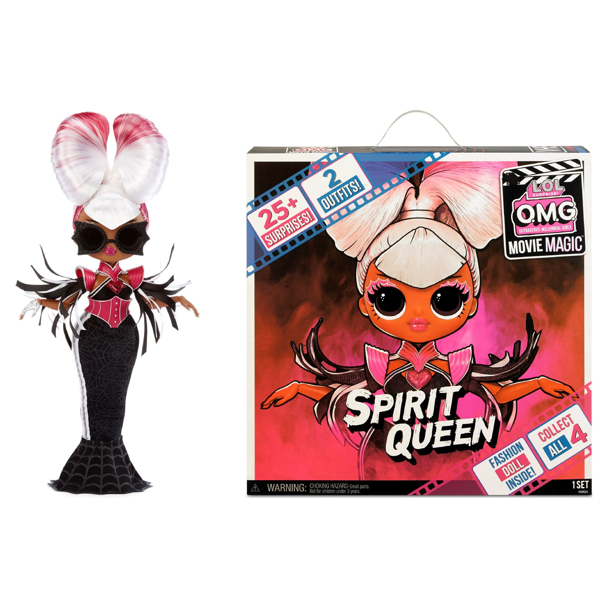 LOL Surprise Omg Movie Magic Spirit Queen Fashion Doll with 25 Surprises Including 2 Fashion Outfits, 3D Glasses, Movie Accessories And Reusable Playset – Great Gift for Girls Ages 4+ - image 3 of 7