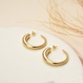 thumbnail image 3 of JUSTJANDM Stainless Steel Gold Chunky Large Hollow Hoops Earrings for Women,Minimalist and Chic Open hypoallergenic Earrings Lightweight Big Hoop Earring for Sensitive Ears, 3 of 7