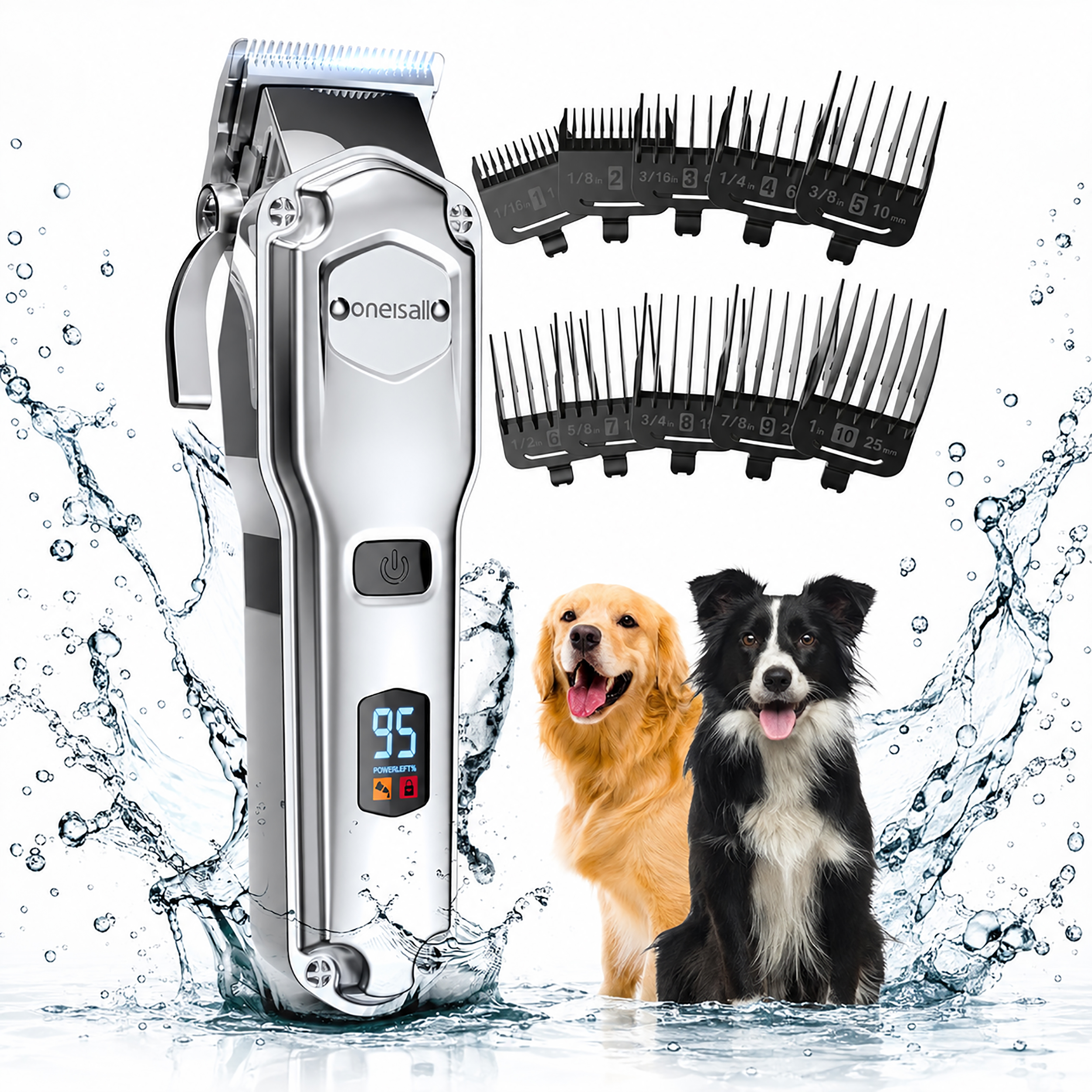 Oneisall Dog Clippers with Guide Combs