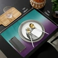 thumbnail image 6 of Indoor Placemats for Dining/Round/Kitchen Table, Ombre Textured Turquoise Purple, Table Mats Set of 4 Washable Non-Slip Heat Resistant Table Placemats, Lavender Teal, Suitable for Kids/Woman/Man, 6 of 6