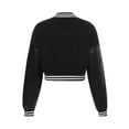thumbnail image 5 of Gzhioc Women Loose Style Short Coat, Letters Embroidery Pattern Long Sleeve Jacket with Pocket, 5 of 9