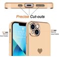 thumbnail image 3 of Compatible With Iphone 13 Case For Women Girl Cute Love-heart Luxury Bling Plating Soft Back Cover Raised Full Camera Protection Bumper Silicone Shock, 3 of 5