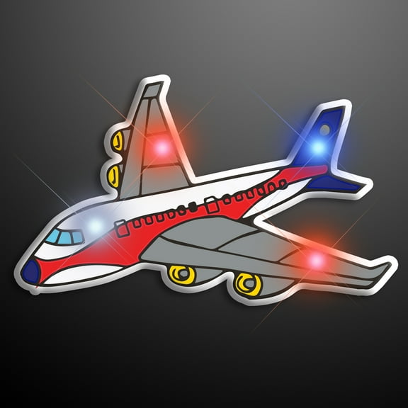 FlashingBlinkyLights Airplane Flashing Blinking Light Up Body Lights Pins